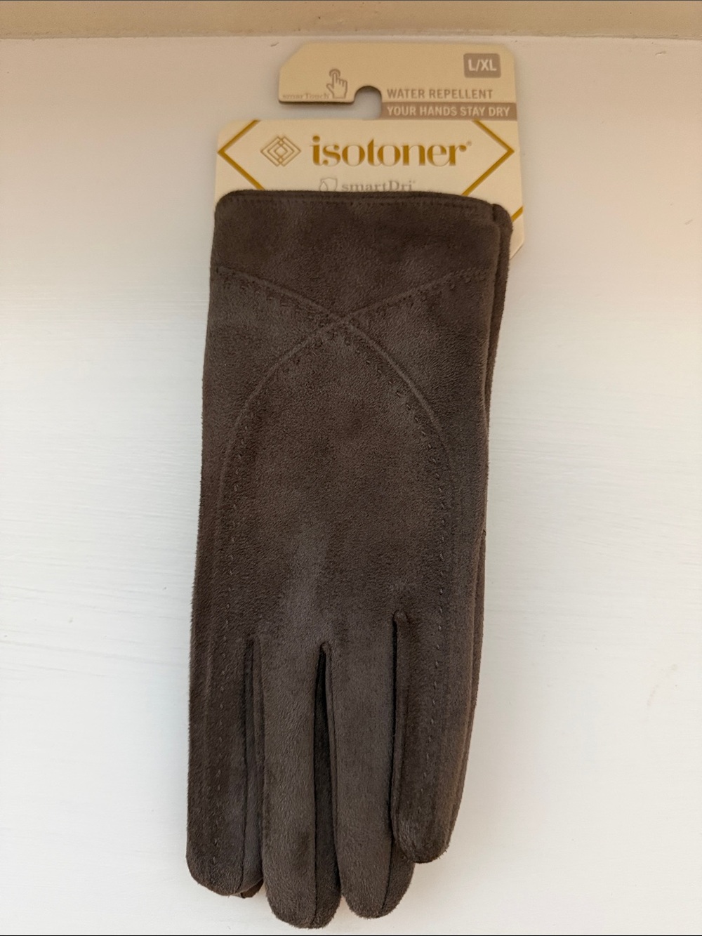 NWT Isotoner Gray Micro Suede Gloves